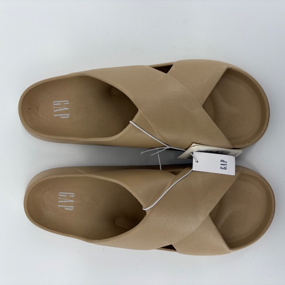 Gap Women's Slides Criss-Cross Pillow Pool Sandal Size 9 NWT New Sand Beige - Picture 2 of 10